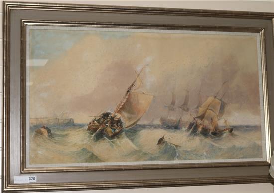 Sidney Paget Shipping off the coast 49.5 x 90cm